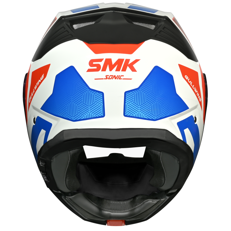 SMK Gullwing Sonic Modular Helmet - White / Blue / Red GL153
