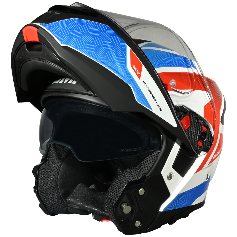 SMK Gullwing Sonic Modular Helmet - White / Blue / Red GL153