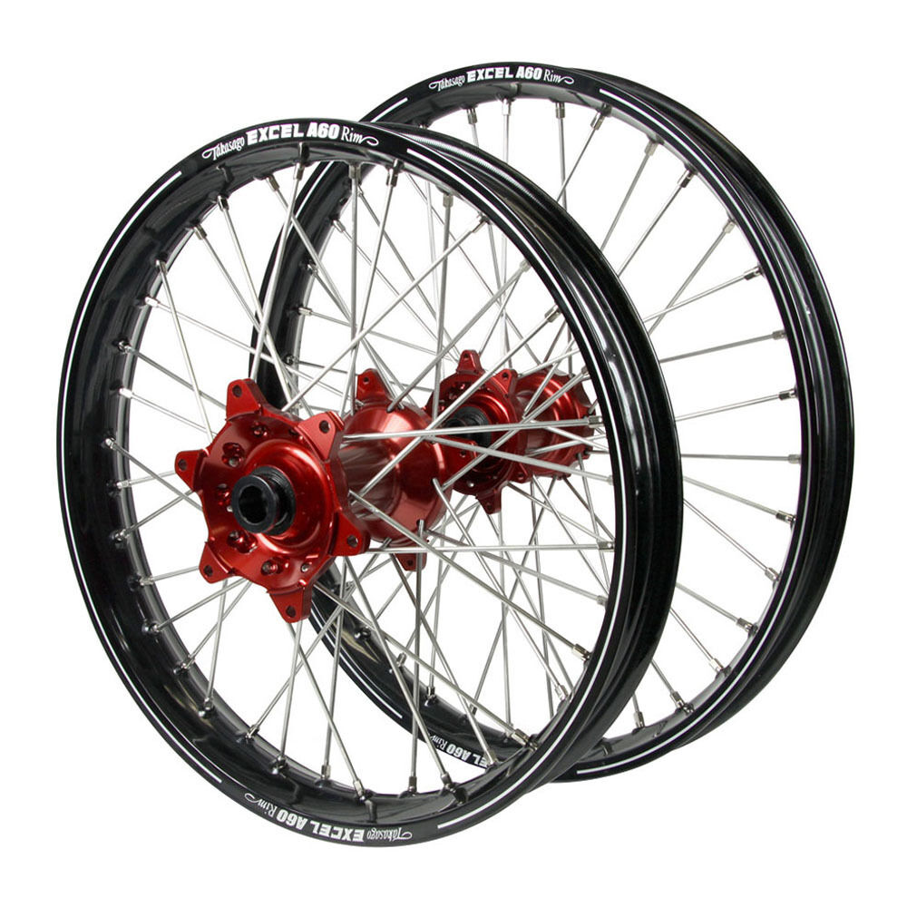 HAAN Hubs / A60 Rims Wheelset (21*1.60 18*2.15) - Red / Black
