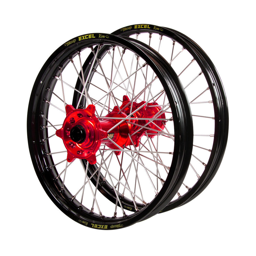 HAAN Hubs / Excel Rims Wheelset (21*1.60 18*2.15) - Red / Black