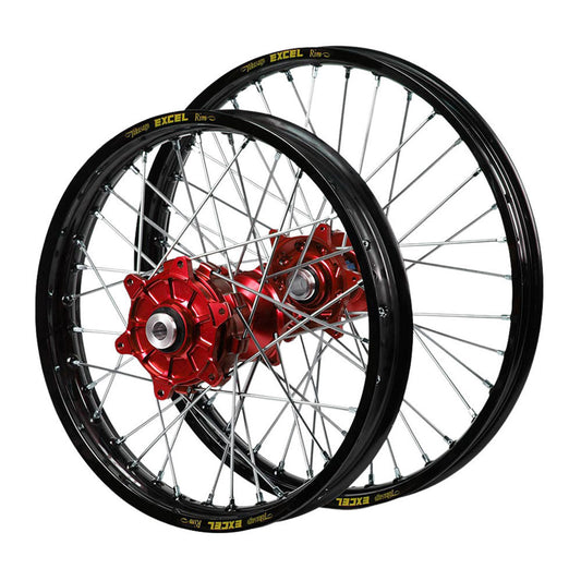 Haan Cush Drive Hubs / Excel Rims Wheelset (21*1.6 / 18*2.15 OE) - Red / Black