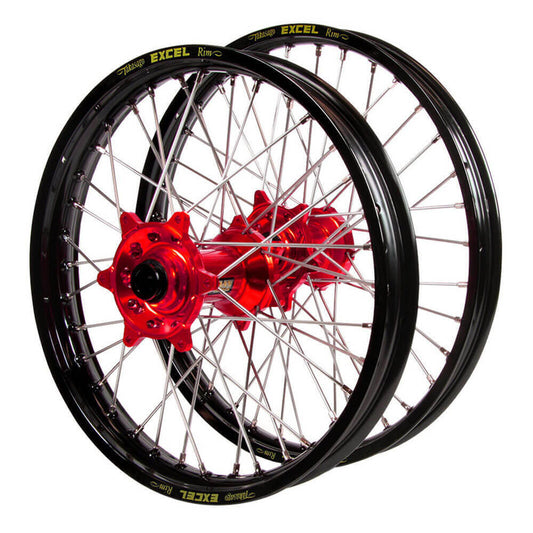 Haan Hubs / Excel Rims Wheelset (21*1.6 / 19*2.15) - Red / Black