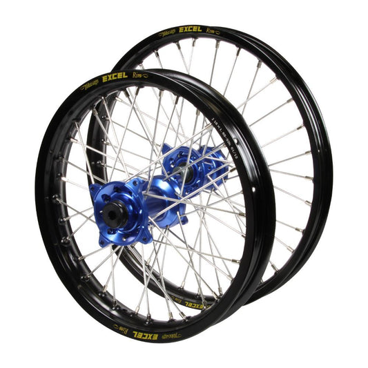 Yamaha Haan Blue Hubs / Excel JNR Black Rims Wheel Set YZ 80 (Small Wheel) 1993-2001 (17*1.40 / 14*1.60 OE)