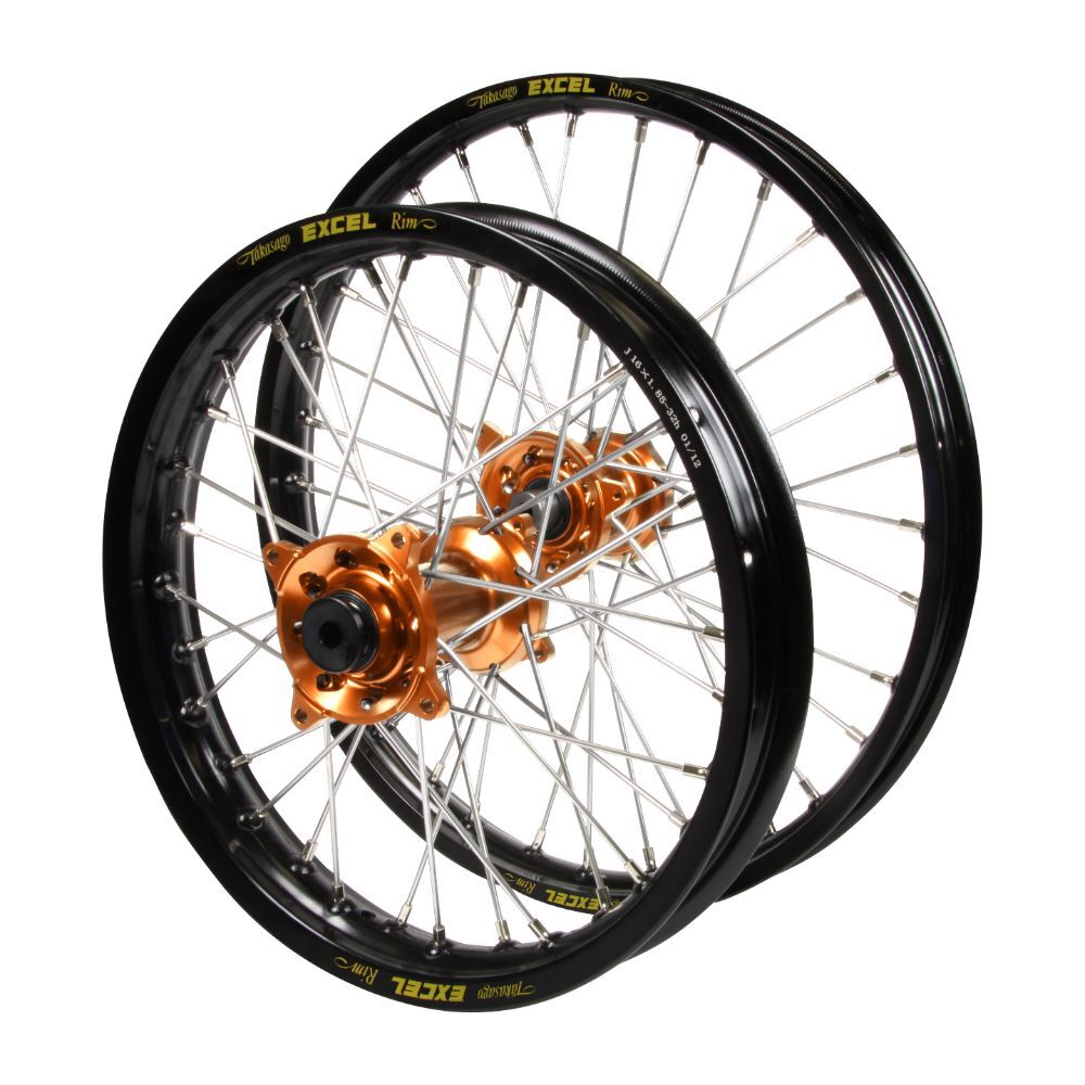 Haan Hubs / Excel JNR Rims Wheelset (19*1.40 / 16*1.85 OE) - Orange / Black