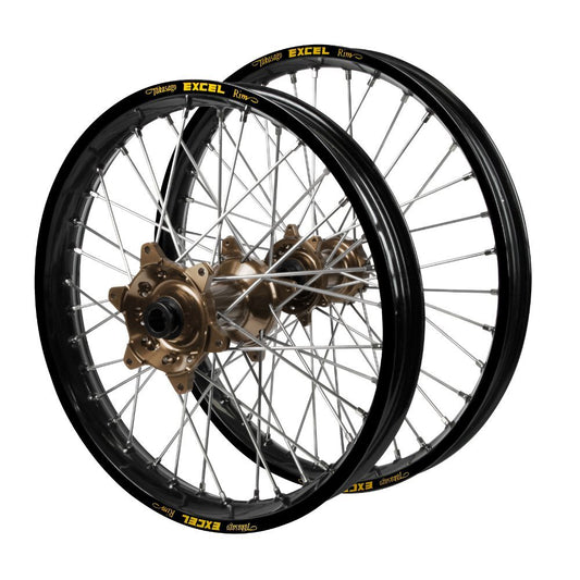 Haan Magnesium Hubs / Excel Rims Wheelset (17*3.50 / 17*4.25) - Black