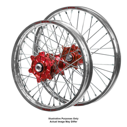 Yamaha Adventure Haan Red Hubs / Excel Silver Rims Wheel Set Tenere 700 (XTZ690Z) 2019-2024 (21*1.85 / 18*4.25)