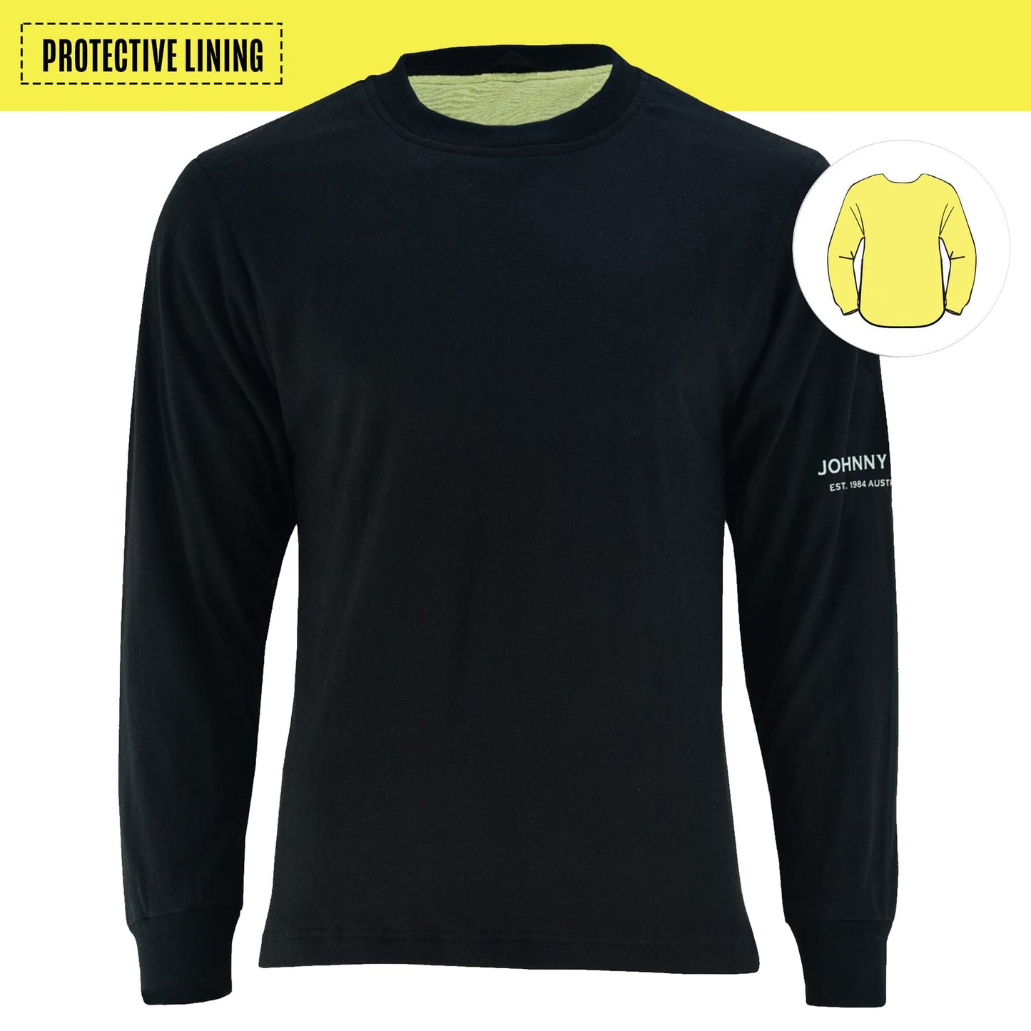 Johnny Reb Hume Protective Long Sleeve Tee - Black