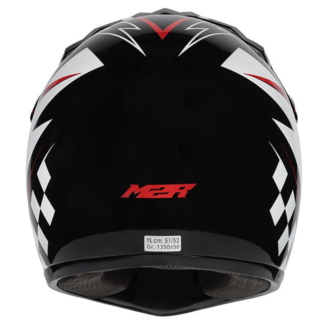M2R MX2 JR Lightning PC-1 Helmet - Black / White / Red