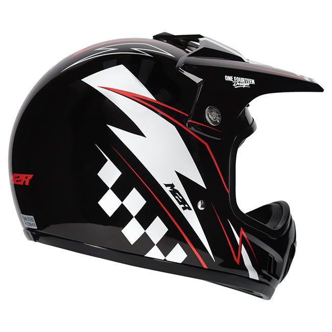 M2R MX2 JR Lightning PC-1 Helmet - Black / White / Red