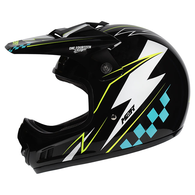 M2R MX2 JR Lightning PC-3 Helmet - Black / White