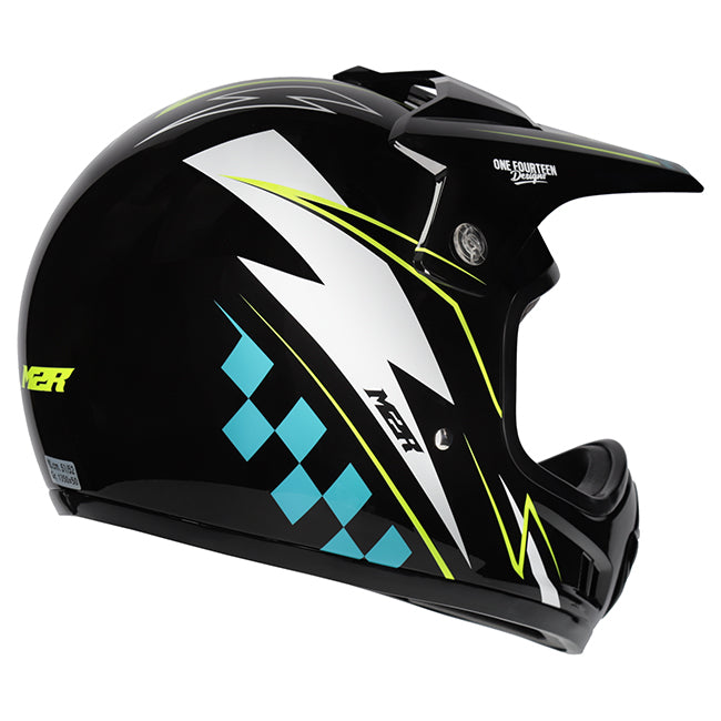 M2R MX2 JR Lightning PC-3 Helmet - Black / White