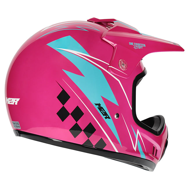 M2R MX2 JR Lightning PC-7 Helmet - Pink / Blue