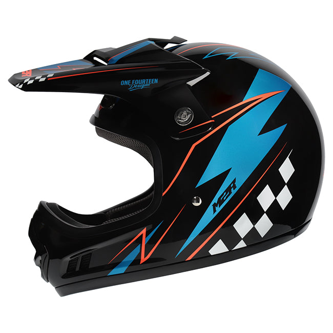 M2R MX2 JR Lightning PC-8 Helmet - Black / Blue