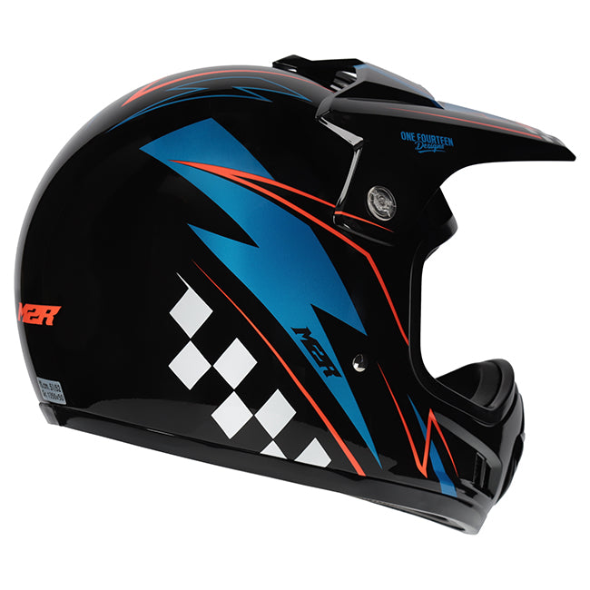 M2R MX2 JR Lightning PC-8 Helmet - Black / Blue