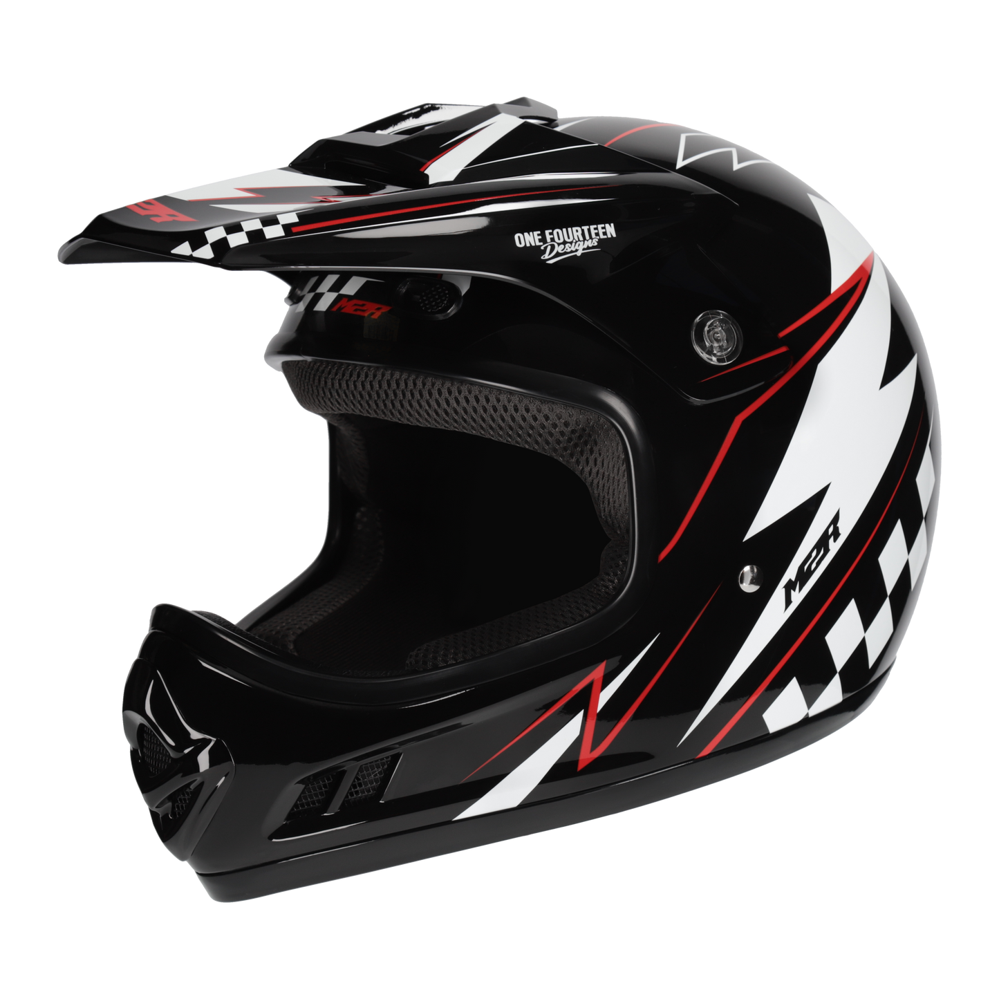 M2R MX2 JR Lightning PC-1 Helmet - Black / White / Red