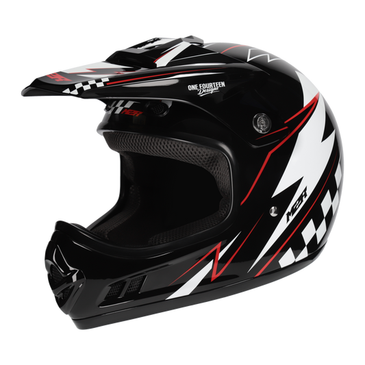M2R MX2 JR Lightning PC-1 Helmet - Black / White / Red