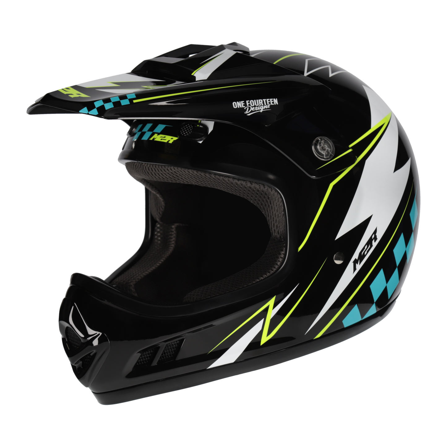 M2R MX2 JR Lightning PC-3 Helmet - Black / White