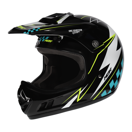 M2R MX2 JR Lightning PC-3 Helmet - Black / White
