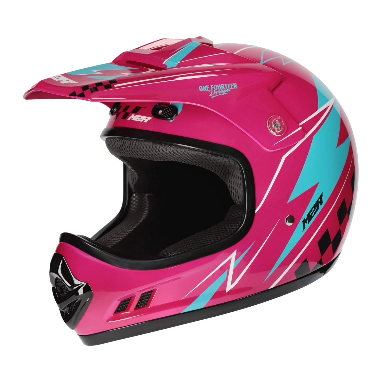 M2R MX2 JR Lightning PC-7 Helmet - Pink / Blue