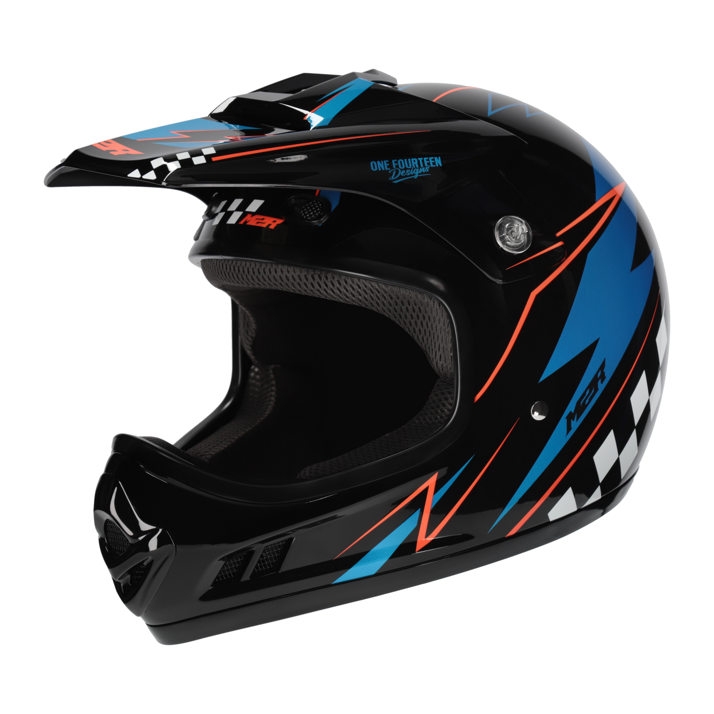 M2R MX2 JR Lightning PC-8 Helmet - Black / Blue
