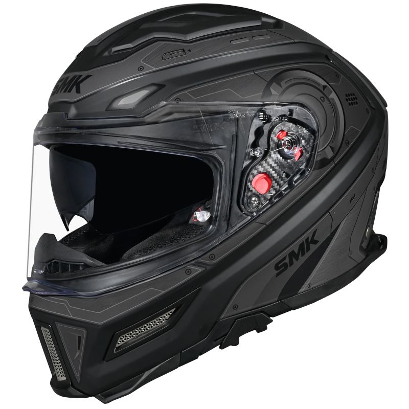 SMK Agnar Cyborg Helmet - Black / Grey MA266