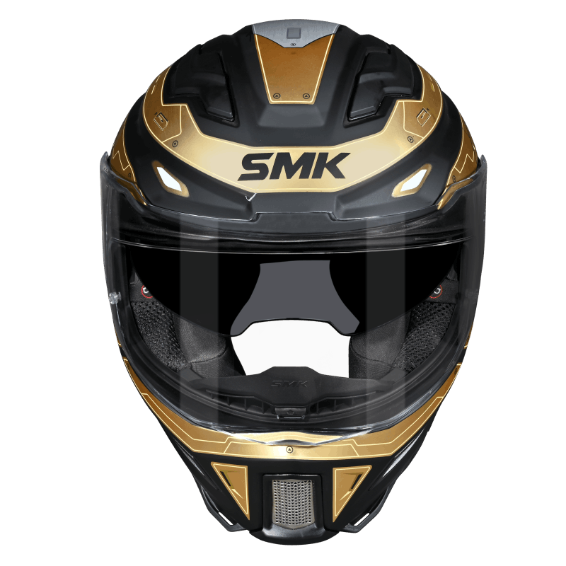SMK Agnar Cyborg Helmet - Black / Grey / Gold MA267