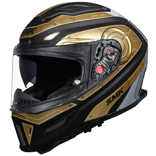 SMK Agnar Cyborg Helmet - Black / Grey / Gold MA267