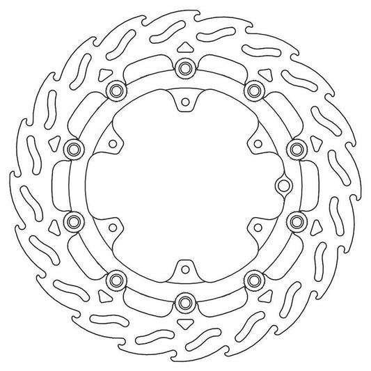 Moto-Master Streetbike Left Front Flame Floating Disc