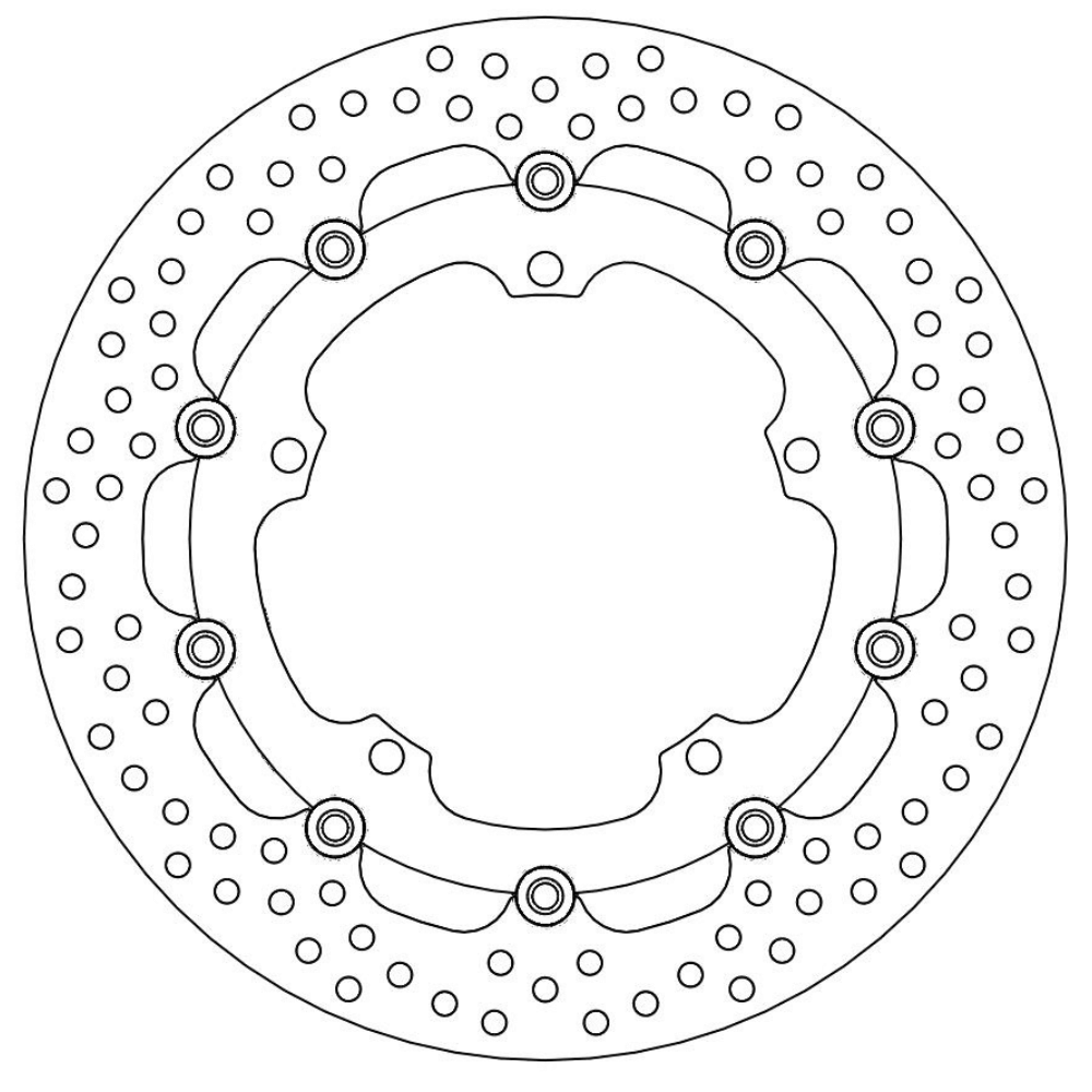 Moto-Master Streetbike Left Front Halo Floating Disc