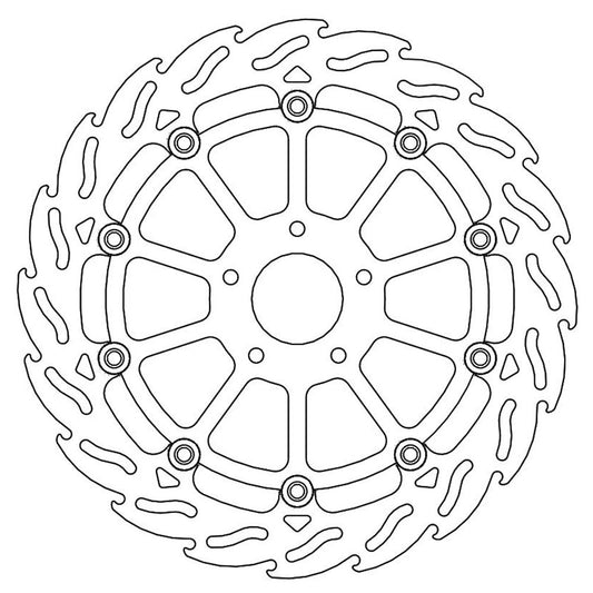 Moto-Master Streetbike Left Front Flame Floating Disc