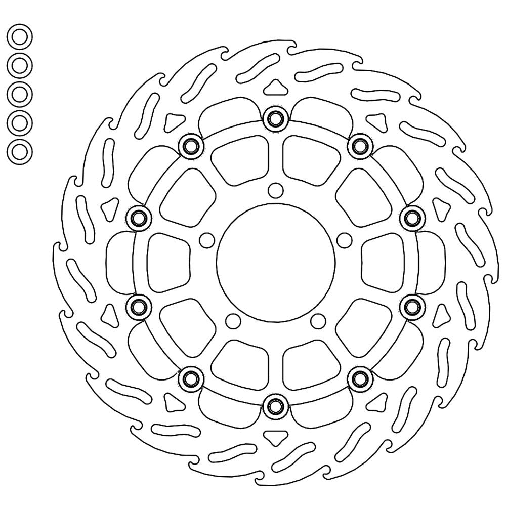 Moto-Master Streetbike Left Front Flame Floating Disc