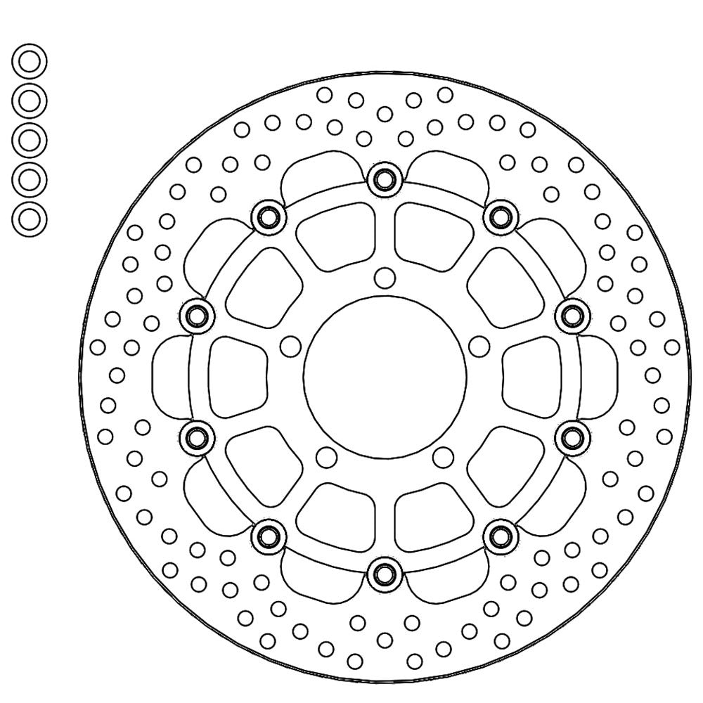 Moto-Master Streetbike Left Front Halo Floating Disc