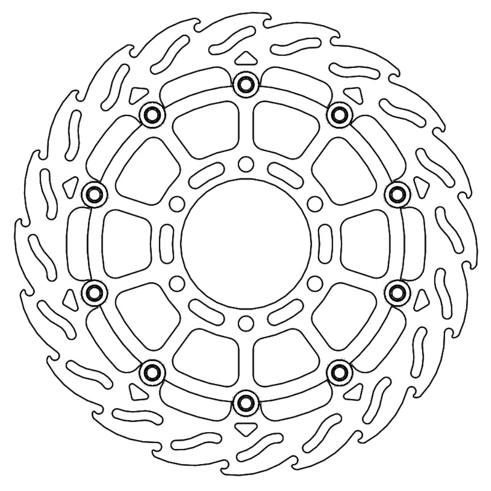 Moto-Master Streetbike Left Front Flame Floating Disc