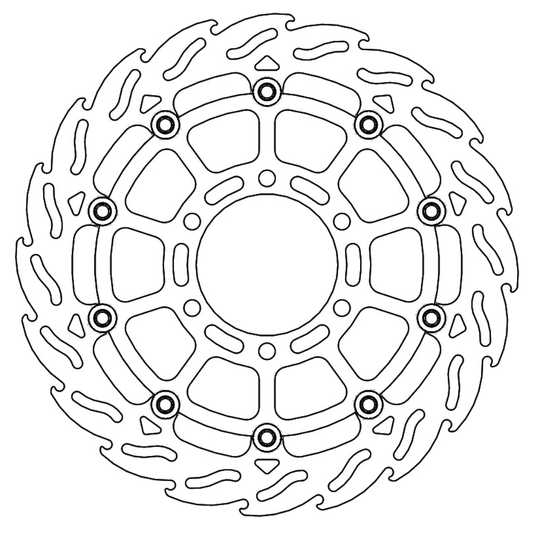 Moto-Master Streetbike Left Front Flame Floating Disc