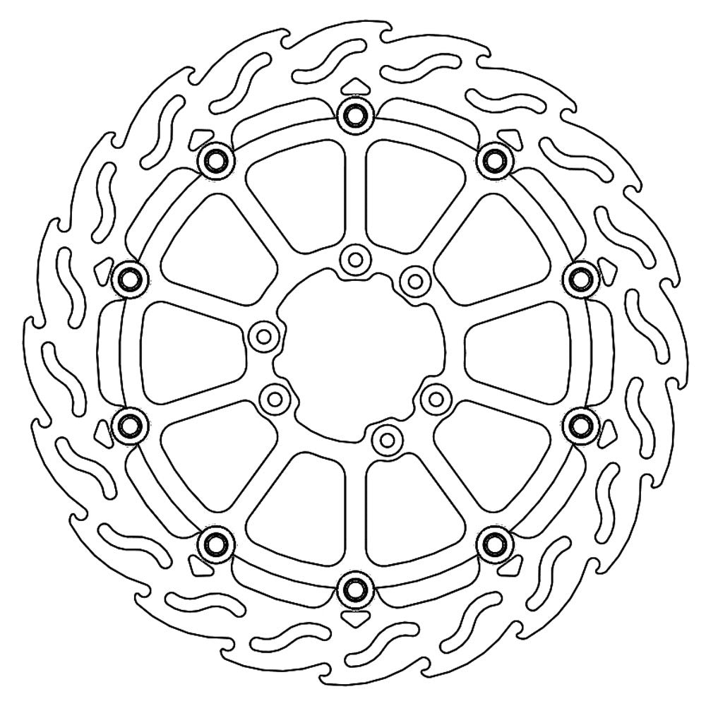 Moto-Master Supermoto Front Flame Floating Racing Disc - 320mm