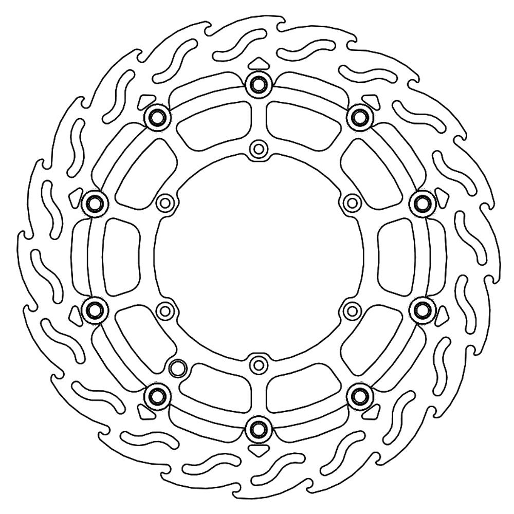 Moto-Master Supermoto Front Flame Floating Racing Disc - 320mm