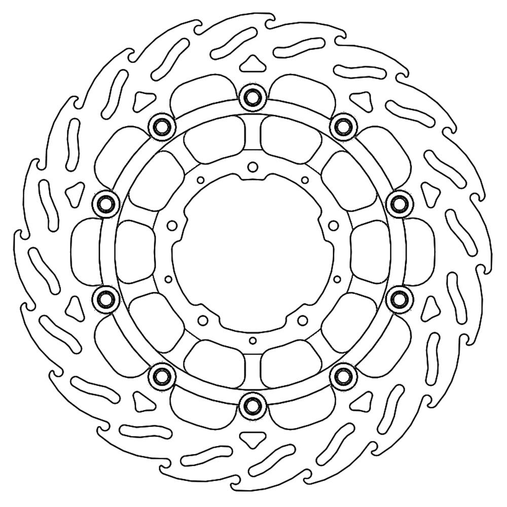 Moto-Master Streetbike Left Front Flame Floating Disc