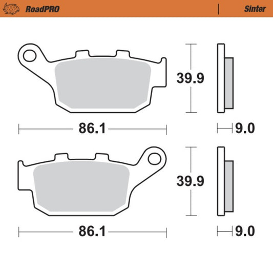 Moto-Master Sintered Rear Brake Pads
