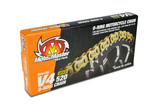 Moto-Master V4 520 120 Link Gold O-Ring Race Chain