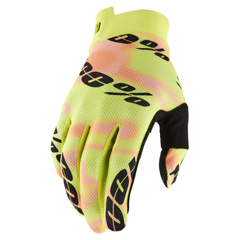 100% Itrack Youth Gloves - Kaledo Yellow