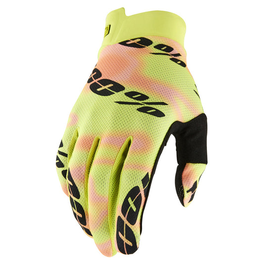 100% Itrack Youth Gloves - Kaledo Yellow