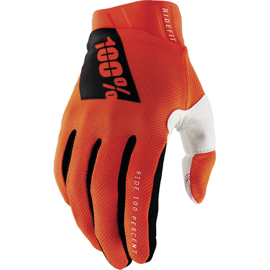 100% Ridefit Gloves - Fluro Orange