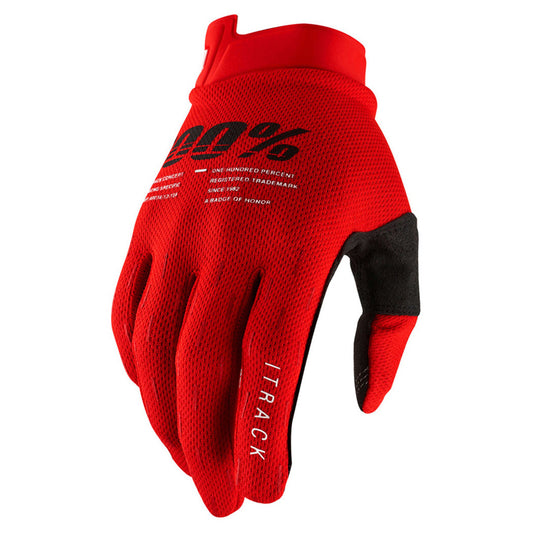 100% Itrack Gloves - Red