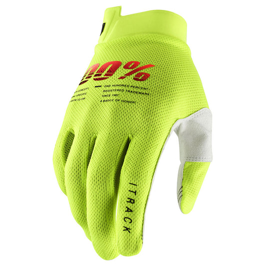 100% Itrack Gloves - Fluro Yellow