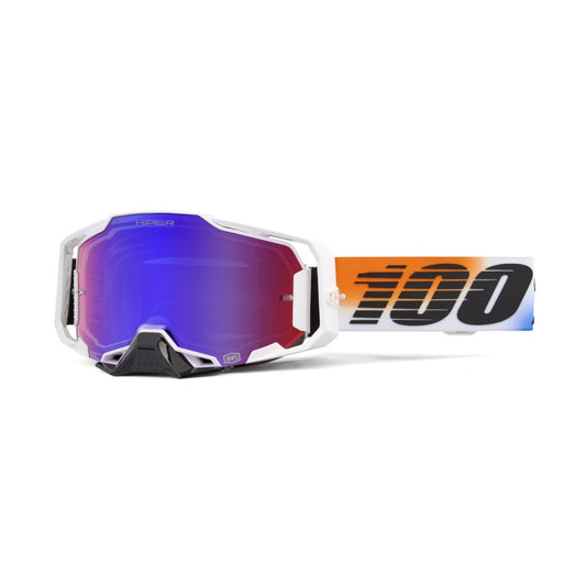 100% Armega Goggles Hiper United Mirror - White / Orange