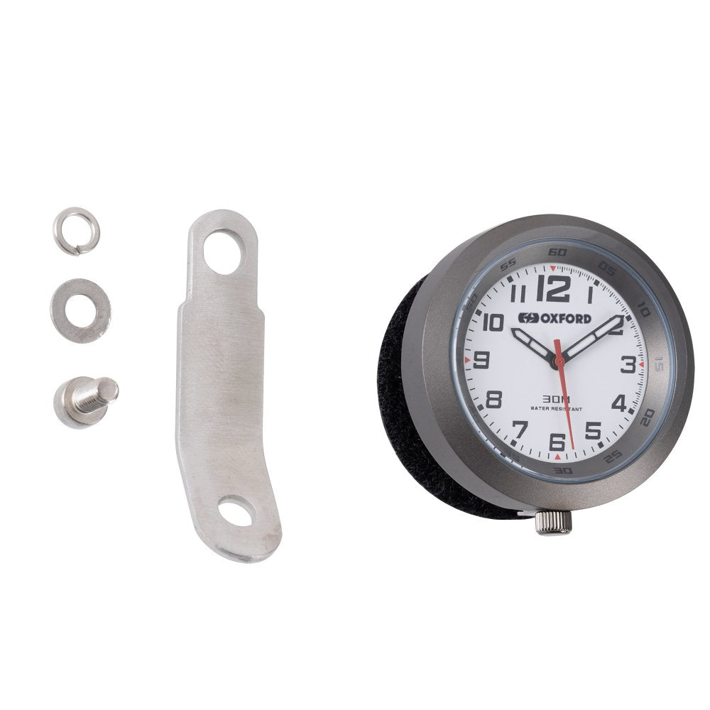 Oxford Clock Titanium Case & White Face with Bracket
