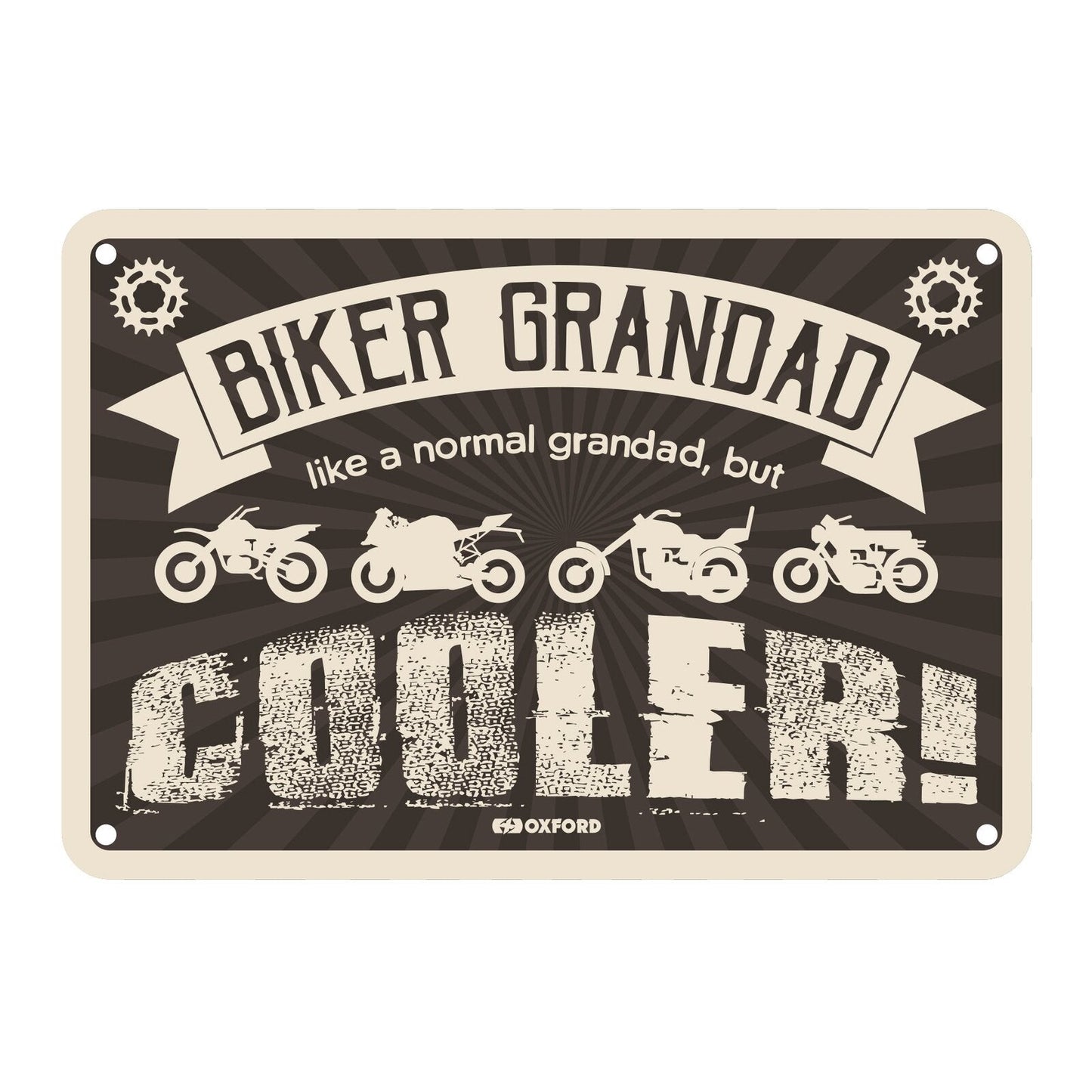 Oxford Metal Sign Biker Grandad - 30cm x 20cm