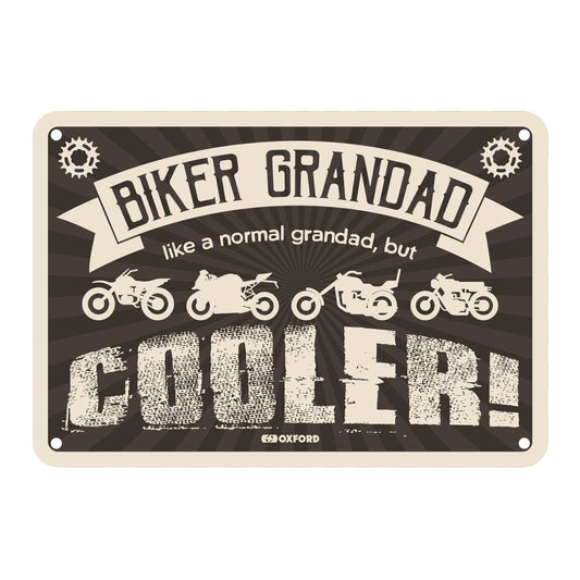 Oxford Metal Sign Biker Grandad - 30cm x 20cm