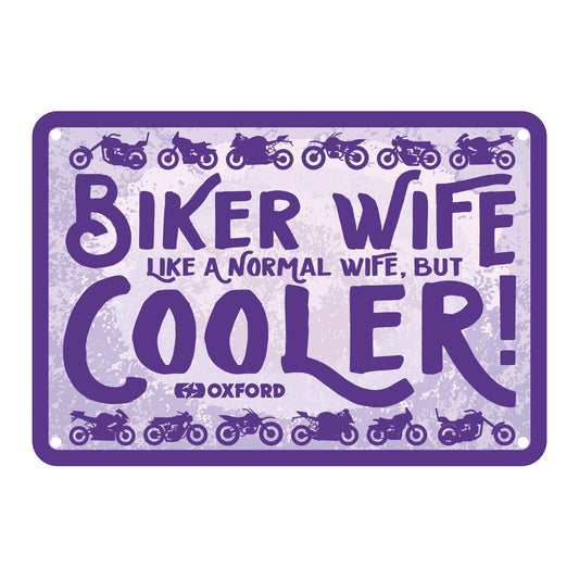 Oxford Metal Sign Biker Wife - 30cm x 20cm