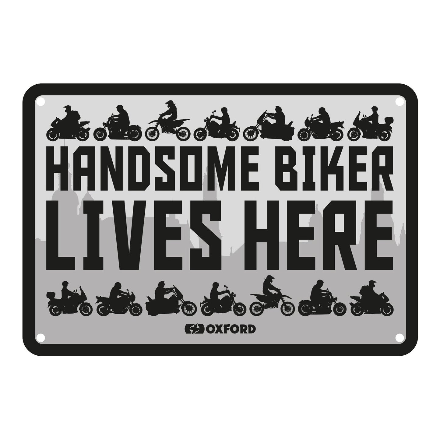 Oxford Metal Sign Handsome Biker - 30cm x 20cm